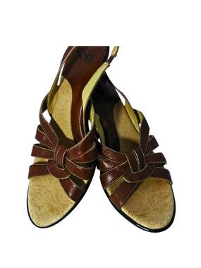 Sofft Women’s Brown Leather Strappy Heel Sandals – Size 10M